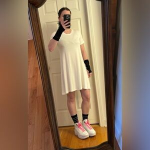*3 for $9* Soft White T-shirt Dress